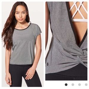 Lululemon twist it tee striped Twisted Back